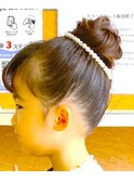 シンデレラヘアセットキッズ可愛いお団子ヘアアレンジ
