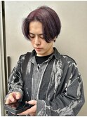 爽やかナチュラルパーマセンターパート清潔感デザインカラー