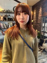 トレンチ(TRENCH) レイヤーカット ブリーチ無しダブルカラー オレンジブラウン