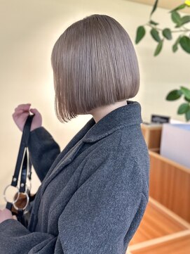 20代30代40代 ストレートボブ/ミルクティーグレージュ