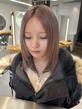 ルネ 北千住(Renee) ボブ/顔まわりレイヤー/ピンクベージュ/ダブルカラー/北千住