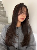 ヨーク(YOKE)&nbsp;ロングレイヤー顔周りカットダブルカラーダークブラウン