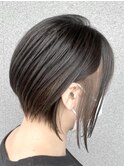 ミルクティーブロンド/ダークブルー/デジタルパーマ/藤沢美容院