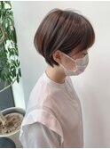 大人かわいい耳かけマッシュショート　似合わせショートボブ