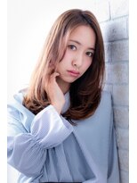 ヘアーアートシフォン 池袋西口店(Hair art chiffon)&nbsp;モーブカラーのワイドバングで大人かわいいくびれミディ
