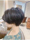 ナチュラル前下がりショート ショートボブ ニュアンスパーマ
