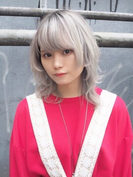 リアイス(Re:ICE) ミニウルフ/くすみブルー/流れるレイヤー/インナーハイライト