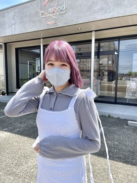 ムード カナザワ(mood kanazawa) ケアブリーチでハイトーンピンク♪
