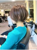 30代、40代/丸みくびれショートボブ×ハイライト/大宮