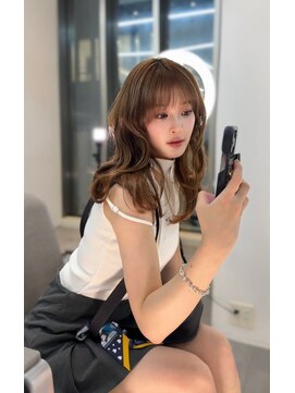 ラル 立川南口(lar) waveミディアム_美髪ピンクブラウン切りっぱなしボブ