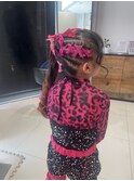 編み込み ポニーテール キッズヘアセット