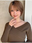 似合わせ ショート ボブ 30代 40代 小顔 新宿 ひし形 前上がり