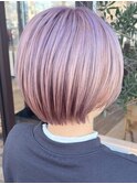 ペールピンク_ハイトーン_ダブルカラー_ワンホン