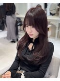 三宮　レイヤーカット　顔まわりカット　アッシュブラウン