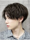熊本メンズパーマ センターパート 波巻き ツイストスパイラル
