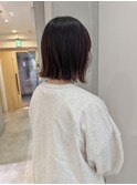 YOKE 切りっぱなしボブ外ハネボブ髪質改善ワインレッドボルドー