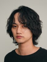 シャドウパーマセンターパートメンズパーマスパイラルパーマ