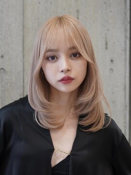 サンクプロジェクト(cinq PROJECT) 韓国ヘア顔周りレイヤーミルクティーベージュグレージュカラー