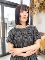 ユイマァル 岡山(YUIMARL)&nbsp;岡山ボブ20代30代40代ハッシュカット切りっぱなしボブグレージュ