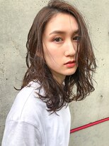 ヘアサロンエム 渋谷店(HAIR SALON M)&nbsp;前髪軽め小顔レイヤーボブ☆アプリコットオレンジ