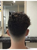 フェード×スパイラルパーマ【浦安】<理容室><メンズ>
