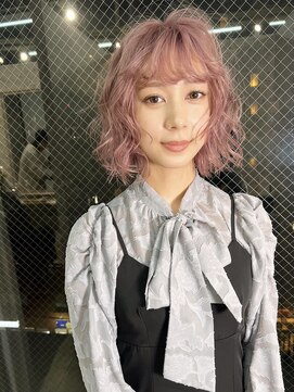 ラニヘアサロン(lani hair salon) ピンクパープルミルクティー/透け感/ダブルカラー/ケアブリーチ