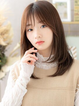 カバーヘア ブリス 北浦和(COVER HAIR bliss) 透け感カーキベージュミディアムレイヤーa北浦和20代30代40代