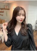 前髪ありこなれミディ/韓国風顔周りレイヤー