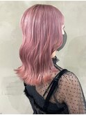 ダブルカラーピンクベージュケアブリーチハイトーン髪質改善