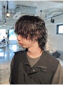 men'sツイストスパイラルパーマグランジパーマメンズパーマ