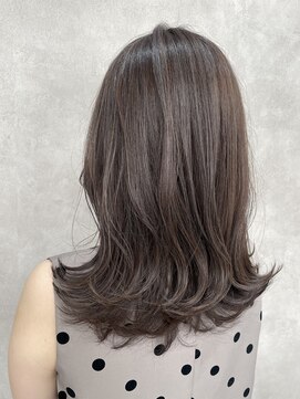 ルノン(LUNON) ホワイトグレージュミニウルフチェリーブラウンデジタルパーマ