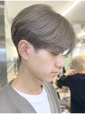 渋谷メンズブリーチカラーハイトーンカラーセンターパート30代