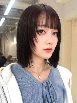 ロイオブジゼル(roi of GiseL) ショート ボブ レイヤー 暗めカラー 黒髪 前髪カット 10代20代