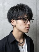 刈り上げショートマッシュルーズショート波巻きシャドウパーマ