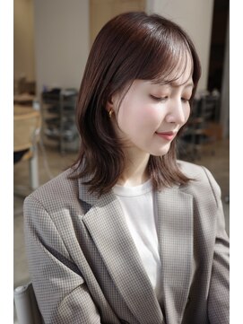 ノイ(noi) 顔周りレイヤーカットくびれヘアミルクティーベージュカラー韓国