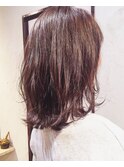 【Marl黒髪卒業ヘアー】ラベンダーアッシュの外ハネセミディ