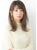 30代40代◎ひし形シルエット小顔前下がり外ハネ切りっぱなしボブ