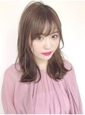 おくれ毛グレージュウェーブ