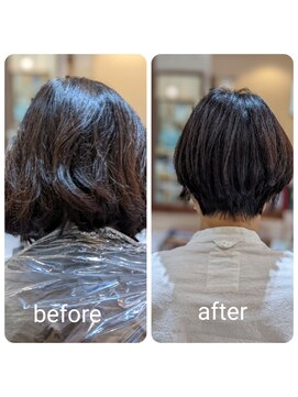 フィルアップヘア (fill up Hair) マッシュショート 耳掛け 大人ショート