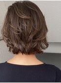 デジタルパーマミニウルフテラコッタくすみブルー20代30代40代