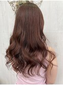 韓国ウェーブ大人可愛いバーガンディー暖色系カラー耳掛け