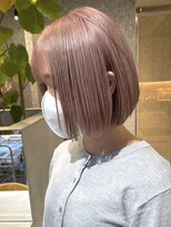 サンク 原宿 表参道(cinq)&nbsp;ミルクティーベージュ切りっぱなしボブタッセルボブレイヤーボブ