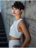 アプリコットオレンジハイライトカラーサーフカール夏くびれヘア