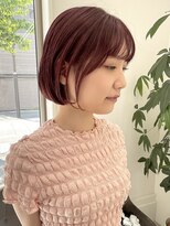 プレジールバイラファブリック(PLAISIR by LA FABRIQUE)&nbsp;ピンクブラウン　ぱつっとボブ　ミニボブ　草加