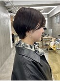 ハンサムショートボブ前髪くびれショートボブ前下がりショート