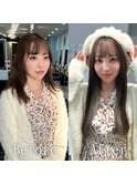 シルバー#シールエクステ#小顔#インナーカラー#韓国#小倉