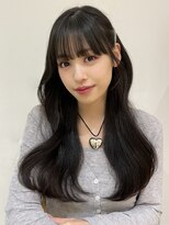 バイオレットジェム(Violet`jem)&nbsp;黒髪韓国ロングヘアぱっつん前髪MI-13