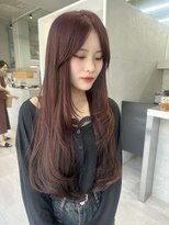 カケル(×.)&nbsp;ワインレッド/韓国風レイヤー/ロングレイヤー