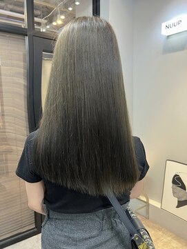 ヌープヘアーアイス(NUUP.hair ici) 夏◎ブリーチなしオリーブグレージュ透明感カラー