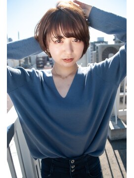 アグ ヘアー ネスト 茨木店(Agu hair nest) 大人可愛い20代30代40代丸み小顔ショートボブマッシュ